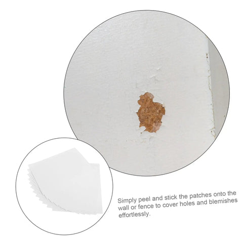 Self Adhesive Wall Patch Kit With 12 Durable Vinyl Siding Patches 8.26 By 5.90 Inches Quick DIY Fix For Cracks showing a hole on wall