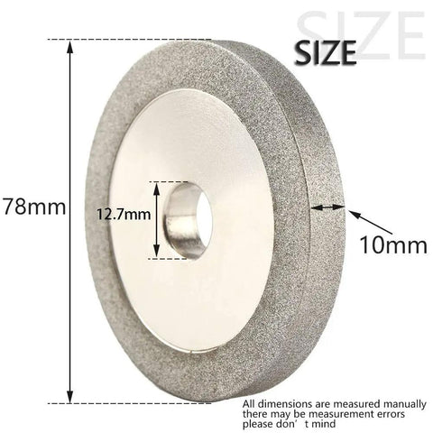 Built Solid Workhorse 3 Inch Flat Diamond Grinding Wheel Half Inch Bore Grit 150 size dimensions 78mm outer 12.7mm bore 10mm thick