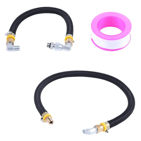 Upgrade Your Ride With A Premium 2PC Fuel Line Kit For Ford E250 E350 F250 F350 From 1988 To 1994, Perfect For The 6.9L And 7.3L IDI Diesel Engines To Keep The Flow Crisp. Black braided fuel line kit with metal fittings and PTFE tape roll