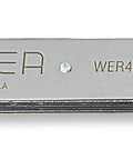 Ratcheting End Wrench With Polished Nickel Chrome Finish Corrosion Resistant And Ready For Tough Jobs Reposition On The Fly Without Unhooking Ideal For Tight Spaces WER60 Style Ratchet Wrench For Pros And DIYers in flat view
