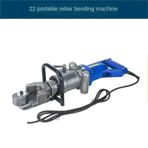 AOXHUGB Portable Electric Rebar Bender For 16Mm Steel Bars, compact design with motor and clamp for easy operation.