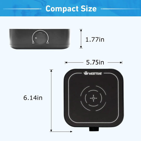 Front and top view of Rechargeable Magnetic Stirrer With 3000rpm Stir Plate, 5.75x6.14 inch, showing compact size features.