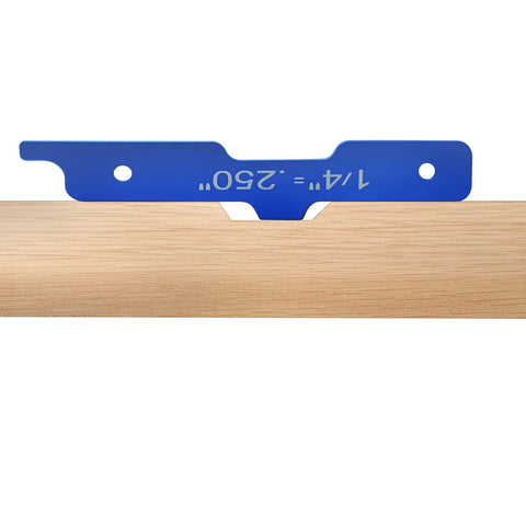 Heavy-Duty Aluminum Router Table Setup Bars Set Of 7 Pieces For Dead-On Woodworking Precision Depth Control And Fence Alignment Compatible With Kreg Systems blue setup bar on wood surface