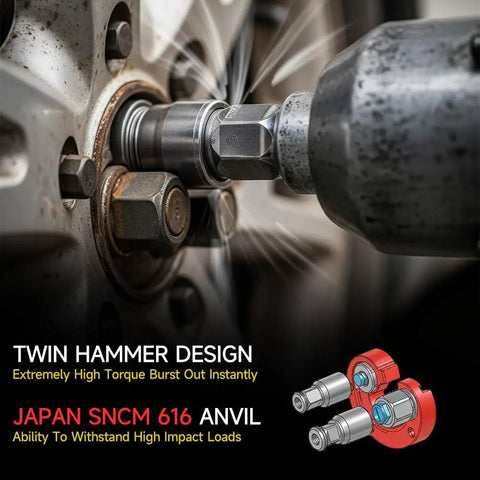 No Nonsense 1/2 Inch Air Impact Wrench Featuring Killer Torque Specs And Rock Solid Magnesium Alloy Composite Housing for removing stubborn lug nuts.