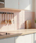 Modern kitchen with 4 Pack Self Adhesive Drawer Pulls Right Angle Aluminum Alloy Invisible Cabinet Handles 70mm Ballet Pink Dope Look