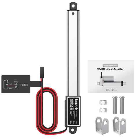 Compact Mini Linear Actuator With 4 Inch Stroke And 64 Newtons Of Raw Power offers smooth motion control with 12V DC wires and user manual.