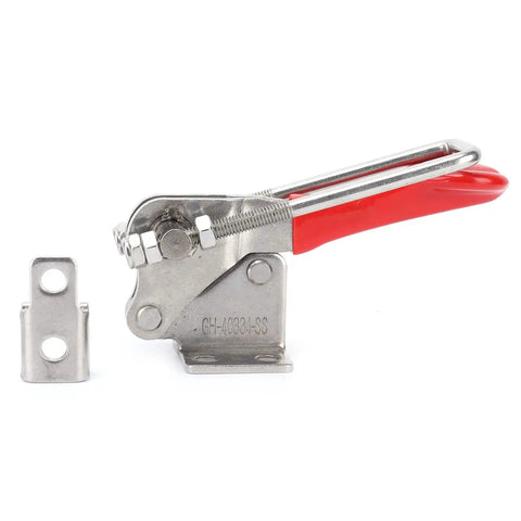 Heavy Duty Steel Toggle Clamp With Plastic Handle Rock And Holds Up To 705 Lbs Secure Your Big Projects Or Heavy Machinery On The Job Site Today, red handle
