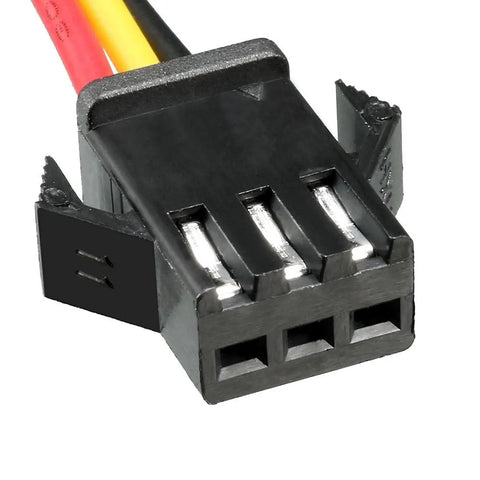 Close-up view of a plug connector for Hall Effect Water Flow Sensor Switch for Liquid Water Flowmeter, 1-30 Liters Per Minute, DC 5V, 60mm.