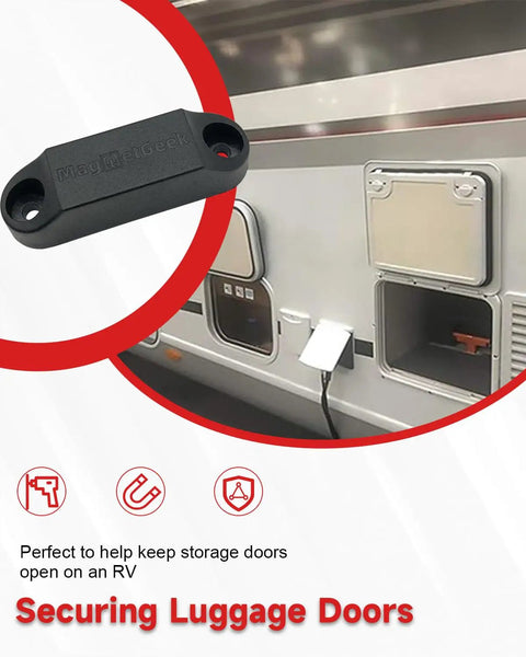 Magnetic RV Door Catch and Holder Kit Keeps Doors Open for Campers, Motorhomes, Travel Trailers and Boat Hatches, Heavy Duty Magnetic Latch