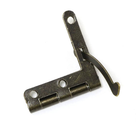 Green bronze hinge from 4 Pack Metal Wooden Box Hinges With 90 Degree Spring Action Angle Support DIY Furniture Hardware For Woodworking Projects.