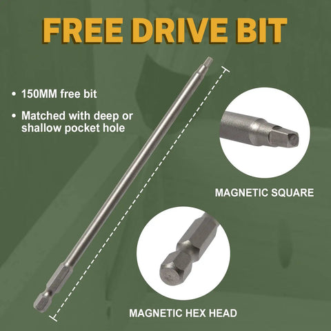 150mm free drive bit for Pocket Hole Wood Screws Set Two And A Half Inch Size Eight Square Drive 150 Pieces
