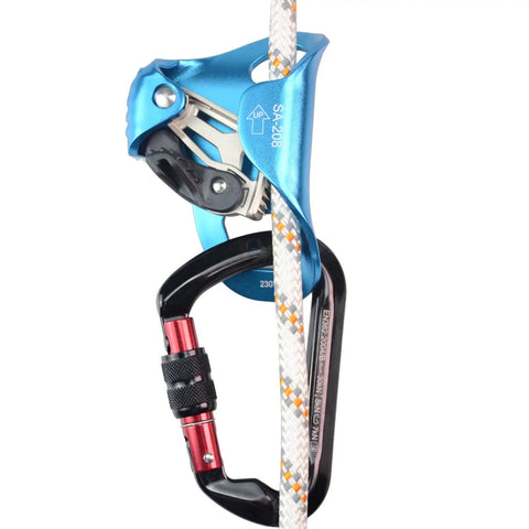 Upgraded Chest Ascender For Climbing With Stainless Teeth CE Certified 100 Kilograms Rappelling Gear shown on rope