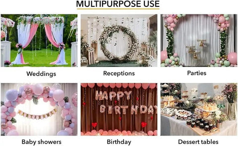 Collage of events using light green polyester backdrop curtains panels two pack 10 feet by 8 feet with rod pockets wrinkle resistant