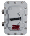 Rock Solid 3 Pole Circuit Breaker AEBB13290C 90 Amp At 240 Volt Heavy Duty Industrial Power Protector with gray housing.