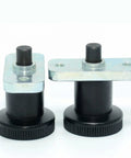Heavy Duty Flange Mount Indexing Plunger Spring Pin With Top Shelf Plastic Knob For Hardcore Machining Workflows And Rock Solid Part Clamping Using GN608 Model Configuration For Reliable Repeatability, showcasing two locating pins with flanges.