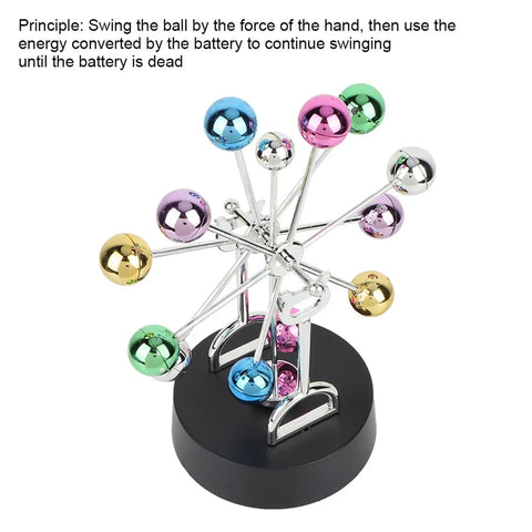 Dope Electric Newton Pendulum Ball Desktop Decor Battery Powered Kinetic Science Toy for Your Desk Colorful Design with Smooth Motion