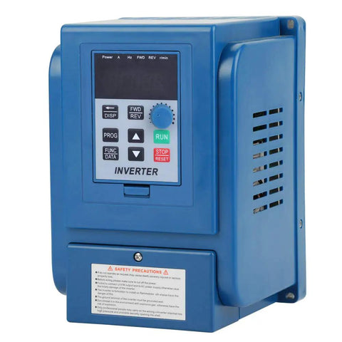 Heavy Duty 4KW 380V 12A Variable Frequency Drive Inverter VFD Speed Controller For 3 Phase Motors With Wide Speed Range, Anti Trip Protection, Reliable Performance, Industrial Grade Motor Controller, blue metal unit