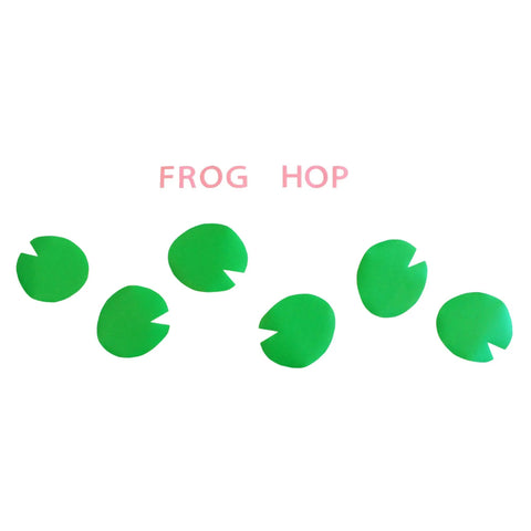 Frog hop lily pads from Sensory Path Floor And Wall Decals Set Of 9 Vinyl Designs For Classrooms And Daycares, kid-friendly pattern