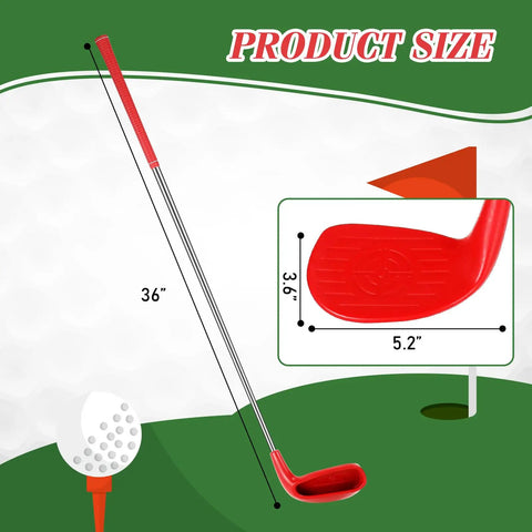 Diagram of 36-inch golf club with oversized head, part of 6 Pack 36 Inch Backyard Golf Club Set With Oversize Heads Right Hand For Home Practice.
