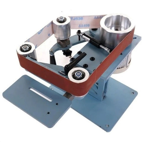 Heavy Duty Electric Belt Sander And Bench Polishing Grinder with 915x50mm sanding belt and brushless motor for metalworking.
