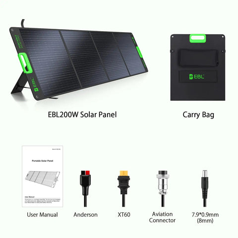 Massive 1843.2Wh LiFePO4 Portable Power Station With 2400W Peak Output, Includes 2x200W solar panels and connectors