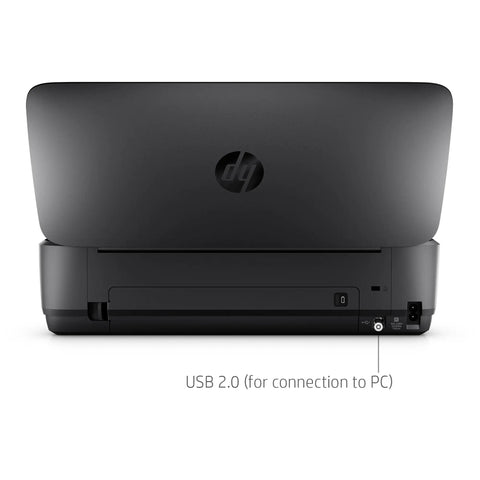 Back view of OfficeJet 250 Wireless Mobile Printer Scanner Copier With Battery Included All In One On The Go Portable Printer.