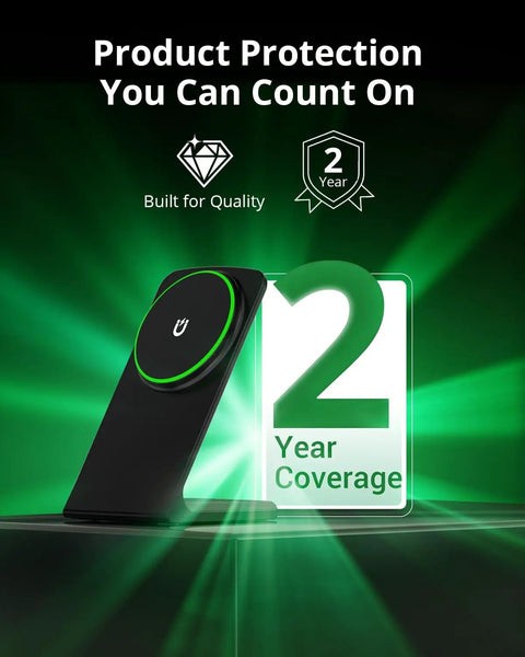 Magnetic Wireless Charging Stand For iPhone 12 Through 17 Series Onyx Black With Ultra Strong N52 Magnets 2-Year Coverage