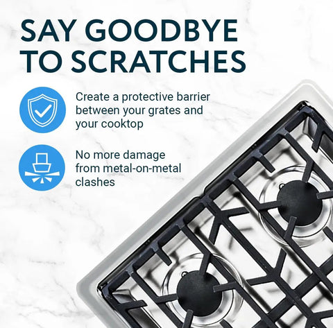 20 Pack Heat Resistant Rubber Feet for Stove Grates, Stabilizers for Viking Range Models DVGSU101 and VGRT560 6GQ on stove.