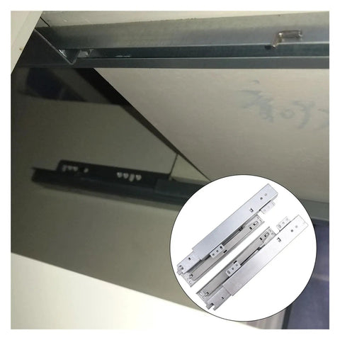 Heavy Duty Side Mounted Ball Bearing Drawer Slides 250mm Full Extension Cold Rolled Steel shown from above in cabinet installation.