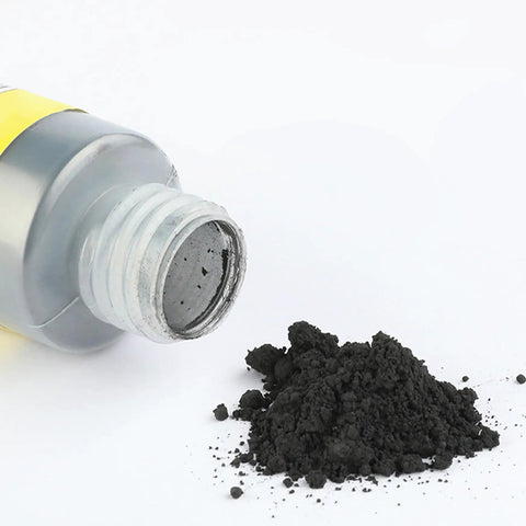 Graphite powder spilling from a 60ml bottle, part of a Graphite Powder Lubricant 60ml 3 Pack Dust Free Long Lasting For Car Locks And Household Locks.