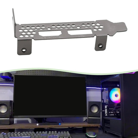 Tough As Nails Low Profile Graphics Card Bracket with Double Displayport and HDMI Ports for Sapphire Amp Radeon RX 6400 LP, steel design.