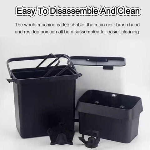 Heavy Duty Electric Coffee Portafilter Knock Box, Automatic Barista Cleanup Station parts, easy to disassemble, black plastic, for cleaning.