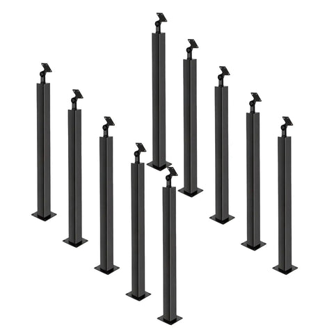 Top Tier Heavy Duty Matte Black Iron Stair Railing Spindles With A Holeless Layout For Indoor And Outdoor Areas, pack of 10 spindles.