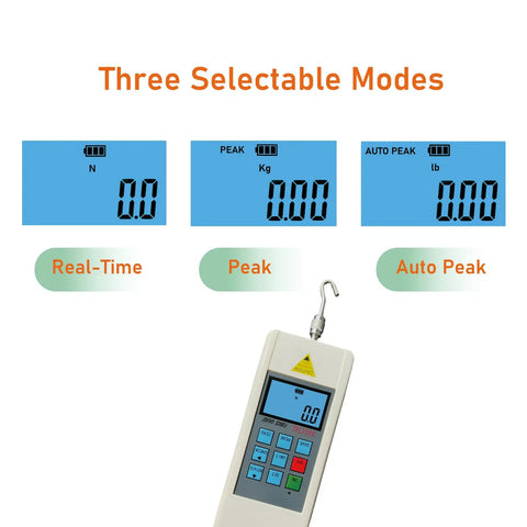 Digital Push Pull Force Gauge With Five Test Modes And Three Display Options Switch Between Newtons Kilograms And Pounds Includes Local Gravity Adjustment For Precise Readouts And Easy Calibration with handheld display
