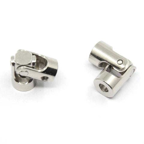 Two 4 Pcs 3mm To 3mm Universal Joint Shaft Couplings With Screws For Motor, 45 Steel, Electroplated And Wear Resistant.