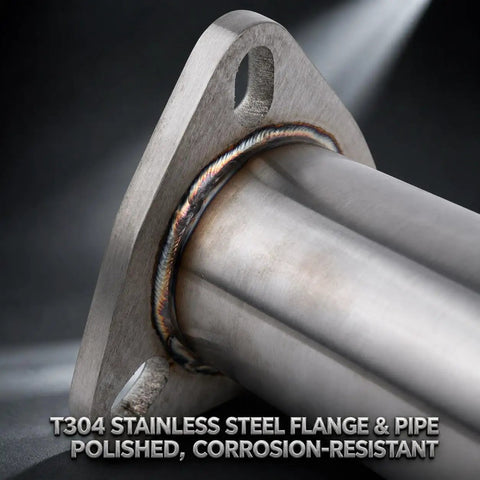 Hot Rod Ready Universal Exhaust Flange Repair Kit Built With Premium T304 Stainless Steel For Quick Heat Resistant Pipe Fix With Shop Grade Toughness And Wrench Friendly Bolt On Setup Today, featuring polished flange and pipe.
