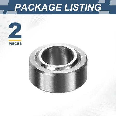 COM9T Spherical Plain Bearings 2 Pack 9/16 Inch Chrome Steel Bushings heavy duty close-up view showing one bushing