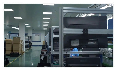 Industrial warehouse with Linear Potentiometer Position Sensor 0050 Series Pro Grade Industrial Feedback Sensor shelves in view