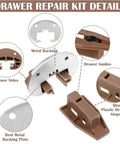 Heavy Duty Drawer Slide Replacement Kit With Dual Telescoping Rails And Built In Ball Bearings, metal and plastic drawer parts shown with backing plate
