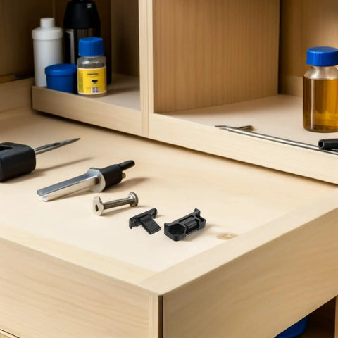 Push On Quick Fitting Furniture Panel Clips 12 pcs one hand connectors for cabinets on wooden drawer surface