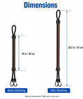 Two-Pack Bungee Dock Lines for Carolina Skiff 26 Ultra Elite showing 16 inch to 26.5 inch stretch