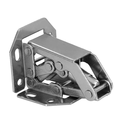 Hidden Cabinet Hinges 10 Piece Frog Style Non Mortise 90 Degree Spring Hinges, steel construction, close-up view