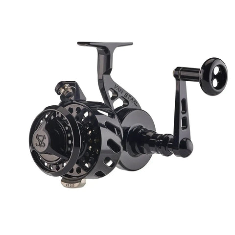 X2 Bailless Spinning Reel 300 Size Black Beefy Machined 6061 One Piece Body Fully Sealed With Titanium Main Shaft For Saltwater Anglers