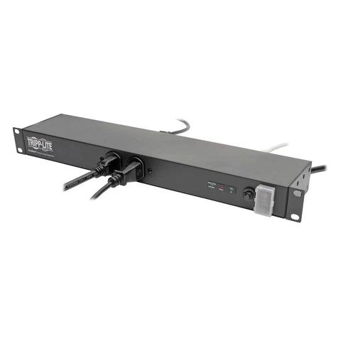 Black Isobar 12-Outlet Rackmount Surge Protected PDU Power Strip With 15A 120V, 3840 Joules Protection, 15Ft Cord, 5-15P Plug