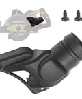 Dust Collection Adaptor For 7-1/4 Inch Worm Drive Saws, Fits 1-1/2 Inch Hoses, Angled Tool Adapter with screws and saw illustration