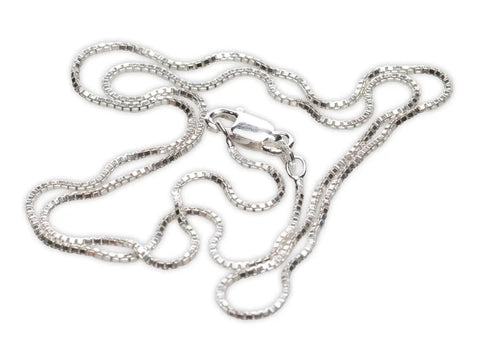 18 Inch 925 Sterling Silver Box Chain Necklace 1.2mm Wide With Lobster Clasp Made In Italy Dope Everyday Jewelry