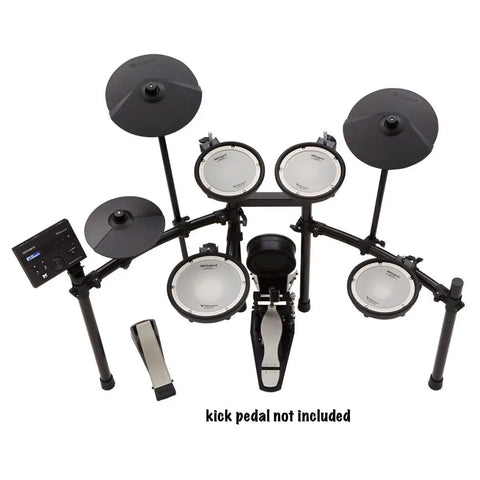 TD-07KV Electronic V-Drums Kit with Dual-Ply Mesh Heads for Snare and Tom Pads, ultra quiet practice setup, top view