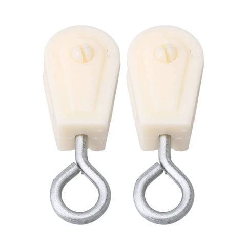 White Lightweight 8mm Single Sheave Lift Pulley For Chicken Poultry Farms Pack Of 10 With Nylon Wheel And Metal Bracket Quiet Smooth Operation Indoors Or Outdoors 6 Centimeter By 2.2 Centimeter The Go To Lift Pulley For Up To 25 Kg.