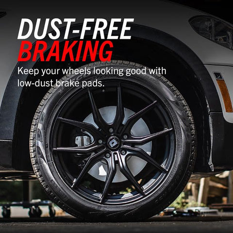 PowerStop front brake kit for Toyota 4Runner/FJ Cruiser/Tacoma; black alloy wheel with visible disc rotor and caliper