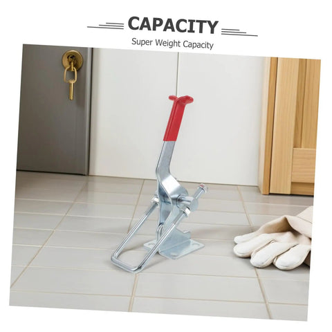 Super Heavy Duty Galvanized Iron Toggle Latch Clamps Hold 2183 Lbs With Quick Release Adjustments For Tool Boxes Drawers And Workshop Jigs That Rock, standing on tile floor.